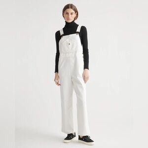 NWT Quince Organic Stretch Cotton Twill Relaxed Overalls